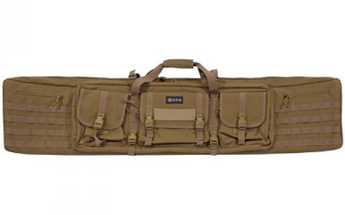 GPS Tactical Double Rifle Case, Flat Dark Earth, 55, 600 Denier Polyester GPS-DRC55-FDE