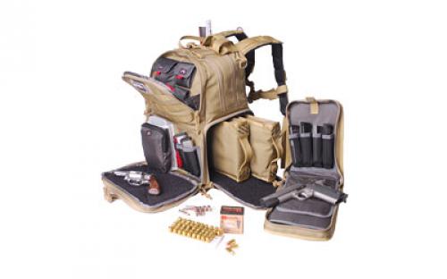 GPS Tactical, Backpack, Tan, Soft, 3 Internal Pistol Cases GPS-T1612BPT