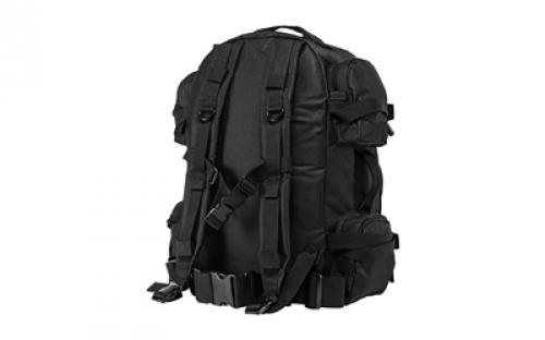 NCSTAR Tactical Backpack, 18" x 12" x 6" Main Compartment, Nylon, Black, Adjustable Shoulder Straps, Exterior PALS/ MOLLE Webbing, Hydration Bladder Compatible CBB2911