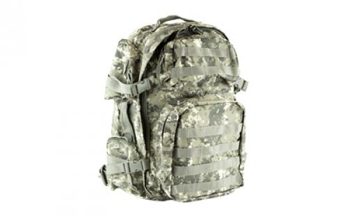 NCSTAR Tactical Backpack, 18 x 12 x 6 Main Compartment, Nylon, Gray Digital Camo, Adjustable Shoulder Straps, Exterior PALS/ MOLLE Webbing, Hydration Bladder Compatible CBD2911