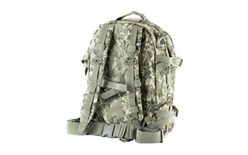 NCSTAR Tactical Backpack, 18" x 12" x 6" Main Compartment, Nylon, Gray Digital Camo, Adjustable Shoulder Straps, Exterior PALS/ MOLLE Webbing, Hydration Bladder Compatible CBD2911