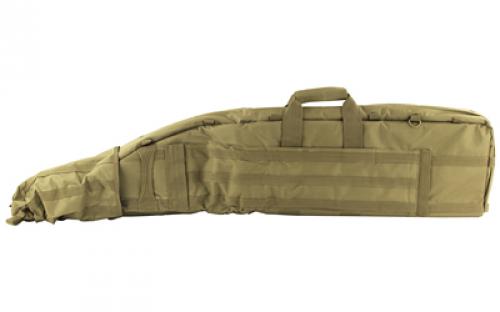 NCSTAR Drag Bag, 45" Rifle Case, Nylon, Tan, Includes Backpack Shoulder Straps CVDB2912T