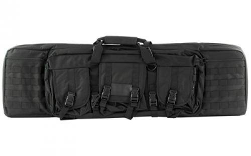 NCSTAR Double Carbine Case, 42 Rifle Case, Nylon, Black, Exterior PALS Webbing, Interior Padded with Thick Foam, Accommodates two Rifles CVDC2946B-42