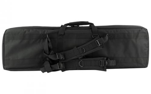 NCSTAR Double Carbine Case, 42" Rifle Case, Nylon, Black, Exterior PALS Webbing, Interior Padded with Thick Foam, Accommodates two Rifles CVDC2946B-42