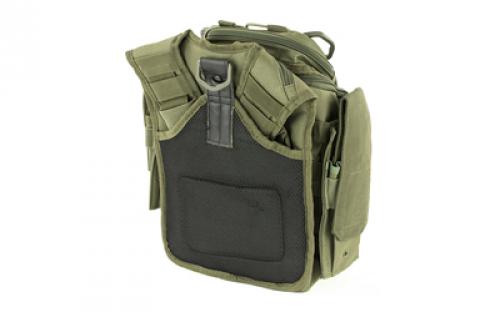 NCSTAR First Responder Utility Bag, Nylon, Green, MOLLE / PALS Webbing, Rear Concealed Carry Pocket, Shoulder Strap CVFRB2918G