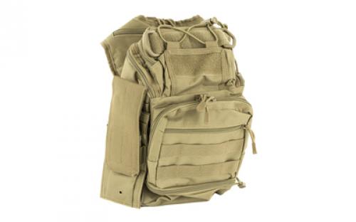 NCSTAR First Responder Utility Bag, Nylon, Tan, MOLLE / PALS Webbing, Rear Concealed Carry Pocket, Shoulder Strap CVFRB2918T