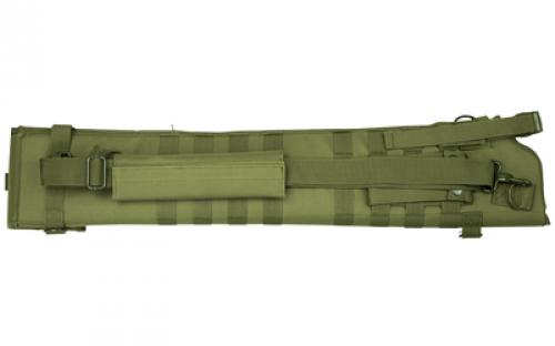 NCSTAR Shotgun Scabbard, Green, Nylon, 29 Length, Six Metal D-Ring locations, Includes Padded Shoulder Sling CVSCB2917G