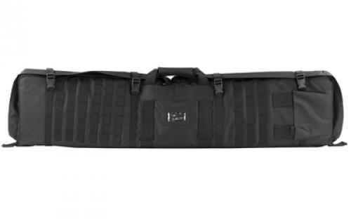 NCSTAR Rifle Case Shooting Mat, 48 Rifle Case, Unfolds to 66 Shooter's Mat, Nylon, Black, Exterior PALS Webbing, Includes Backpack Shoulder Straps CVSM2913B