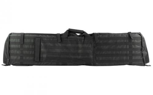 NCSTAR Rifle Case Shooting Mat, 48" Rifle Case, Unfolds to 66" Shooter's Mat, Nylon, Black, Exterior PALS Webbing, Includes Backpack Shoulder Straps CVSM2913B