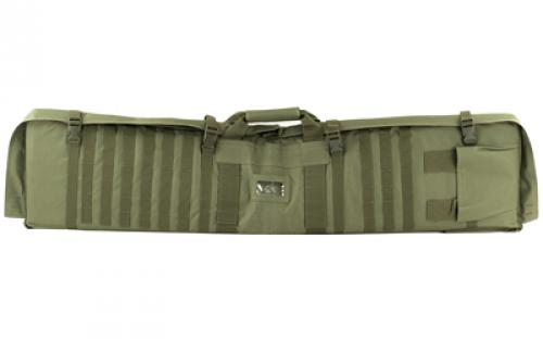 NCSTAR Rifle Case Shooting Mat, 48 Rifle Case, Unfolds to 66 Shooter's Mat, Nylon, Green, Exterior PALS Webbing, Includes Backpack Shoulder Straps CVSM2913G