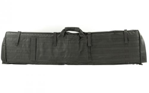 NCSTAR Rifle Case Shooting Mat, 48" Rifle Case, Unfolds to 66" Shooter's Mat, Nylon, Urban Gray, Exterior PALS Webbing, Includes Backpack Shoulder Straps CVSM2913U