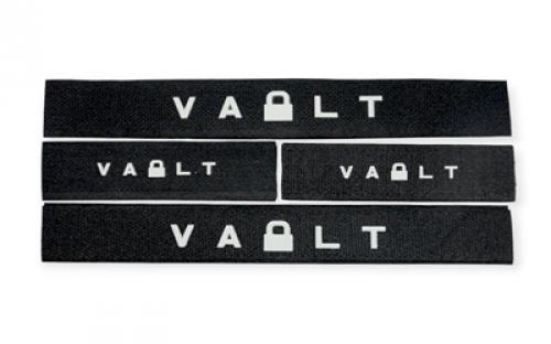 Vault Case Clip Strip Set, Elastic Velcro Strips, Black, 4 Pack, 2 Short (4), 2 Long (7.75) VLTCLIPSTRIP