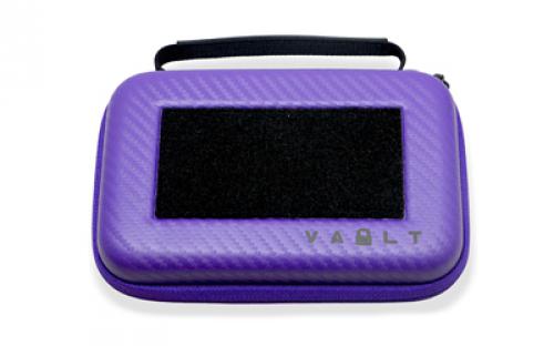 Vault Case Nano, Mini Case, 3 Removable Flex Panels, Velcro Top Lid Patch Panel, 7x4.5x2, Faux Purple  Carbon Fiber Outer Shell VLTNANOPRPCBN