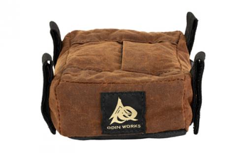 Odin Works Triangle ARCA Bag, Attatches to ARCA Rail, Constructed of a Water-Resistant Waxed Canvas Upper and a Polyester Lower, Filled with Expanded Polypropylene Beads, Brown OWG-BAG-ARCA