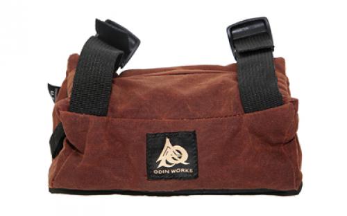 Odin Works Forend Front Rest Bag, Shooting Rest, Attatched to Rifles Forend, Constructed of a Water-Resistant Waxed Canvas Upper and a Polyester Lower, Filled with Expanded Polypropylene Beads, Brown OWG-BAG-FRONT-FE