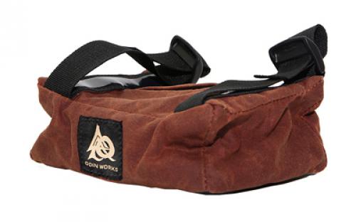 Odin Works Forend Front Rest Bag, Shooting Rest, Attatched to Rifles Forend, Constructed of a Water-Resistant Waxed Canvas Upper and a Polyester Lower, Filled with Expanded Polypropylene Beads, Brown OWG-BAG-FRONT-FE