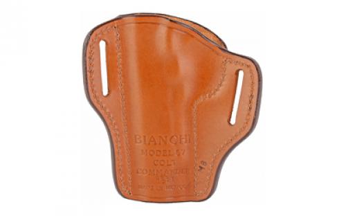 Bianchi Model #57 Remedy Open Top Leather Holster, Fits 1911 Commander, Tan, Right Hand 23940