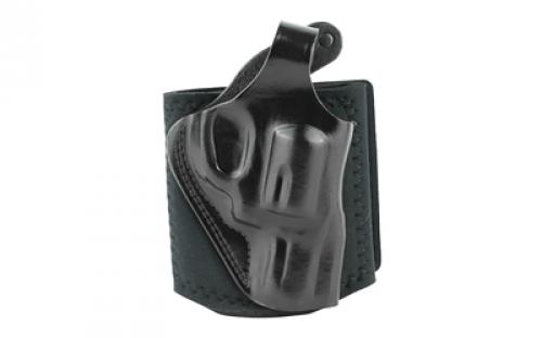 Galco Ankle Glove Ankle Holster, Fits J Frame with 2 Barrel, Right Hand, Black Leather AG160B