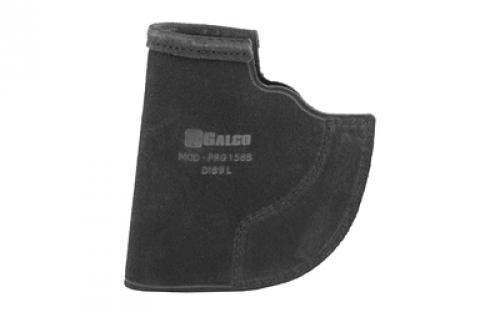 Galco Pocket Protector Holster, Fits J Frame, Ambidextrous, Leather Material, Black Finish PRO158B