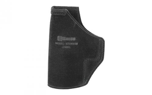 Galco Stow-N-Go Inside The Pant Holster, Fits Springfield XD with 4 Barrel, FN 509, SAR9, and HK VP9, Leather Construction, Matte Finish, Black, Right Hand STO440B