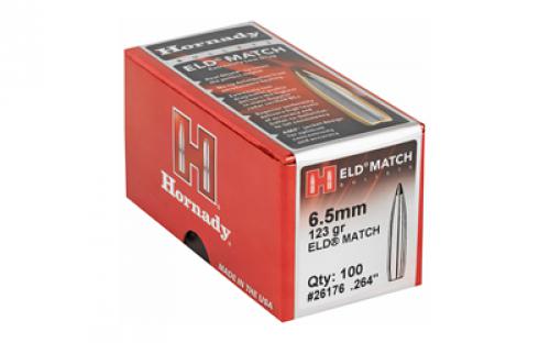 Hornady ELD-M, .264 Diameter, 6.5MM, 123 Grain, Ballistic Tip, 100 Count 26176