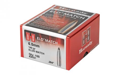 Hornady ELD-M, .264 Diameter, 6.5MM, 140 Grain, Ballistic Tip, 100 Count 26331