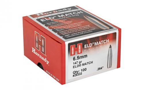 Hornady ELD-M, .264 Diameter, 6.5MM, 147 Grain, Ballistic Tip, 100 Count 26333