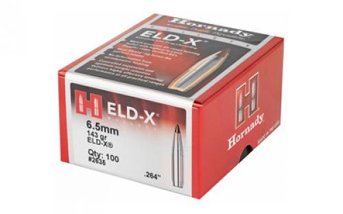 Hornady ELD-X, .264 Diameter, 6.5MM, 143 Grain, Ballistic Tip, 100 Count 2635