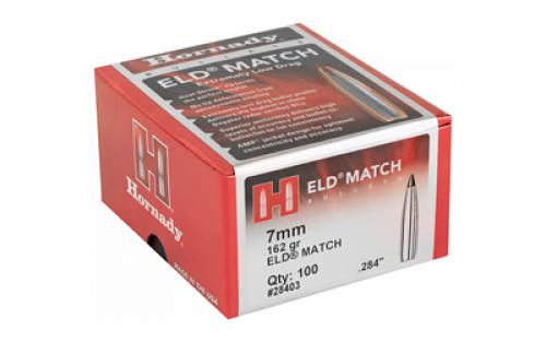 Hornady ELD-M, .284 Diameter, 7MM, 162 Grain, Ballistic Tip, 100 Count 28403