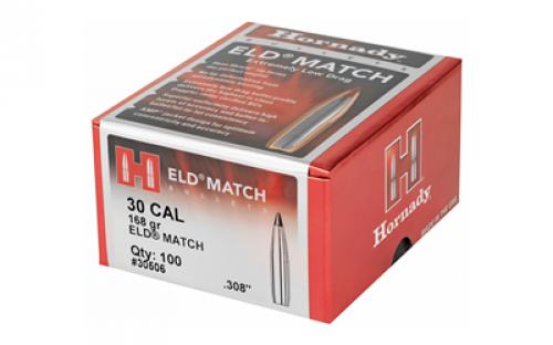 Hornady ELD-M, .308 Diameter, 30 Caliber, 168 Grain, Ballistic Tip, 100 Count 30506