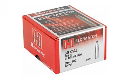 Hornady ELD-M, .308 Diameter, 30 Caliber, 208 Grain, Ballistic Tip, 100 Count 30731