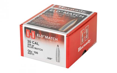 Hornady ELD-M, .308 Diameter, 30 Caliber, 208 Grain, Ballistic Tip, 100 Count 30731