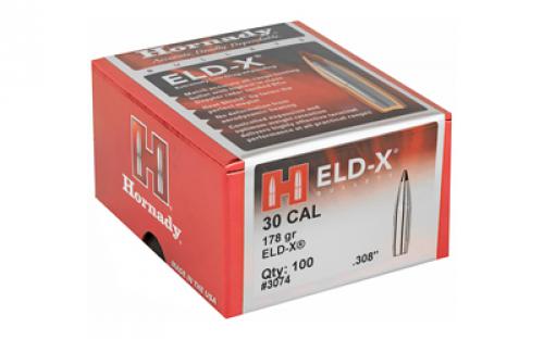 Hornady ELD-X, .308 Diameter, 30 Caliber, 178 Grain, Ballistic Tip, 100 Count 3074