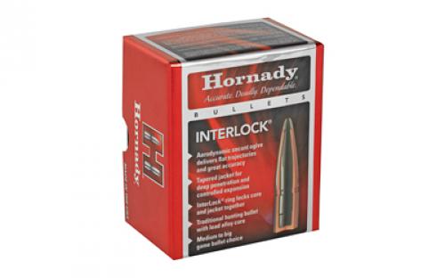 Hornady Interlock, .308 Diameter, 30 Caliber, 220 Grain, Round Nose, 100 Count 3090