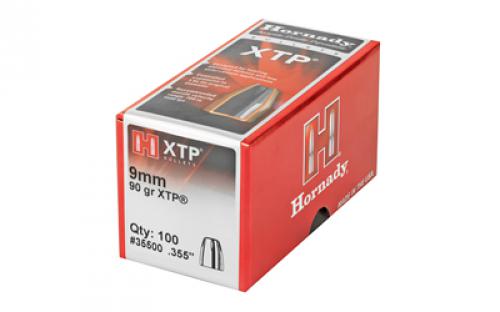 Hornady XTP, .355 Diameter, 9MM, 90 Grain, Hollow Point, 100 Count 35500