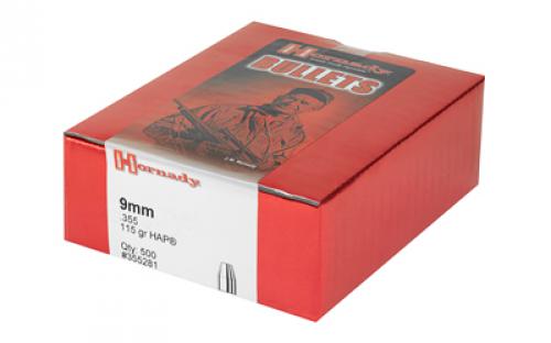 Hornady HAP, .355 Diameter, 9MM, 115 Grain, Hollow Point, 500 Count 355281