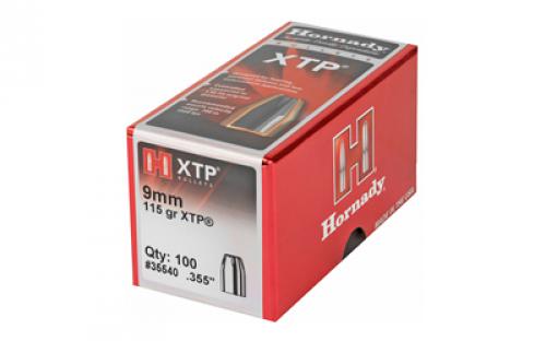 Hornady XTP, .355 Diameter, 9MM, 115 Grain, Hollow Point, 100 Count 35540