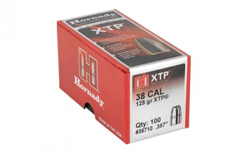 Hornady XTP, .357 Diameter, 38 Caliber, 125 Grain, Hollow Point, 100 Count 35710