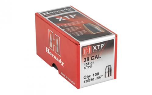 Hornady XTP, .357 Diameter, 38 Caliber, 158 Grain, Hollow Point, 100 Count 35750