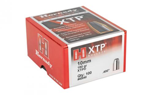 Hornady XTP, .400 Diameter, 10MM, 180 Grain, Hollow Point, 100 Count 40040