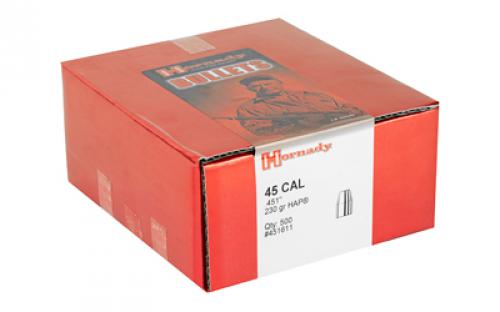 Hornady HAP, .451 Diameter, 45 Caliber, 230 Grain, Hollow Point, 500 Count 451611