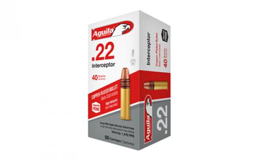 Aguila Ammunition Rimfire, Interceptor, 22LR, 40 Grain, Solid Point 1B220320