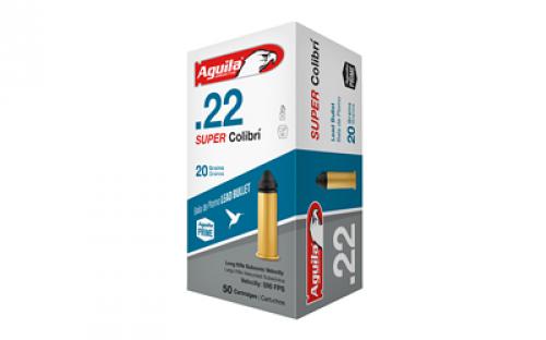 Aguila Ammunition Rimfire, Super Colibri, 22LR, 20Gr, Subsonic. Solid Point, 50 Round Box 1B220339