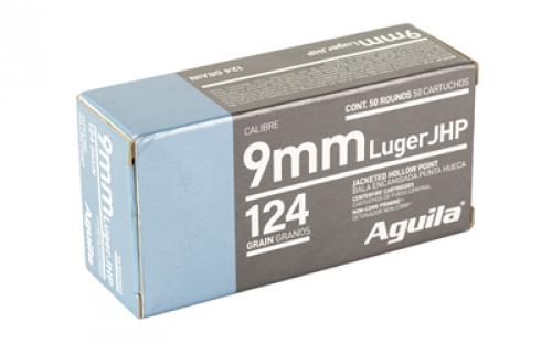 Aguila Ammunition Pistol, 9MM, 124Gr, Jacketed Hollow Point, 50 Round Box 1E092125