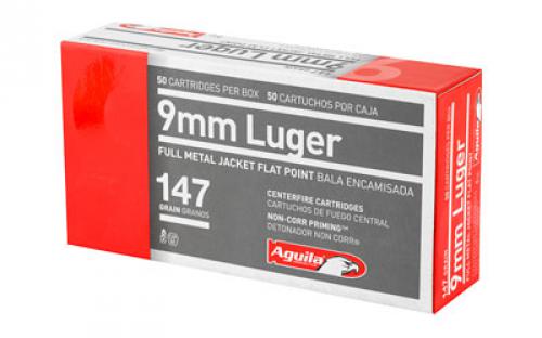 Aguila Ammunition 9MM, 147 Grain, Full Metal Jacket Flat Point, 50 Round Box 1E097719