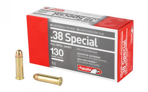 Aguila Ammunition Pistol, 38 Special, 130 Grain, Full Metal Jacket, 50 Round Box 1E382521