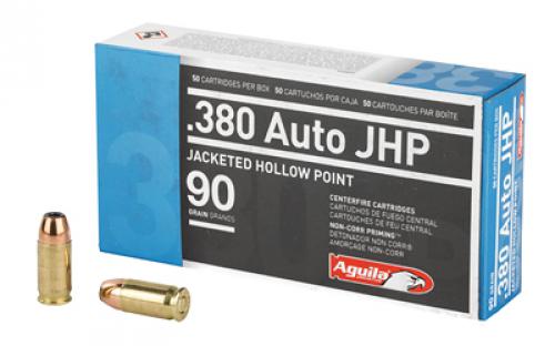 Aguila Ammunition Pistol, 380ACP, 90Gr, Jacketed Hollow Point, 50 Round Box 1E802112