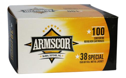 Armscor Ammo, 38 Special, 158 Grain, Full Metal Jacket, 100 Round Box 50449