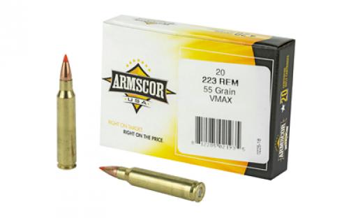 Armscor 223 Rem, 55 Grain, V-Max, 20 Round Box AC223-5N