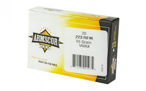 Armscor 223 Rem, 55 Grain, V-Max, 20 Round Box AC223-5N